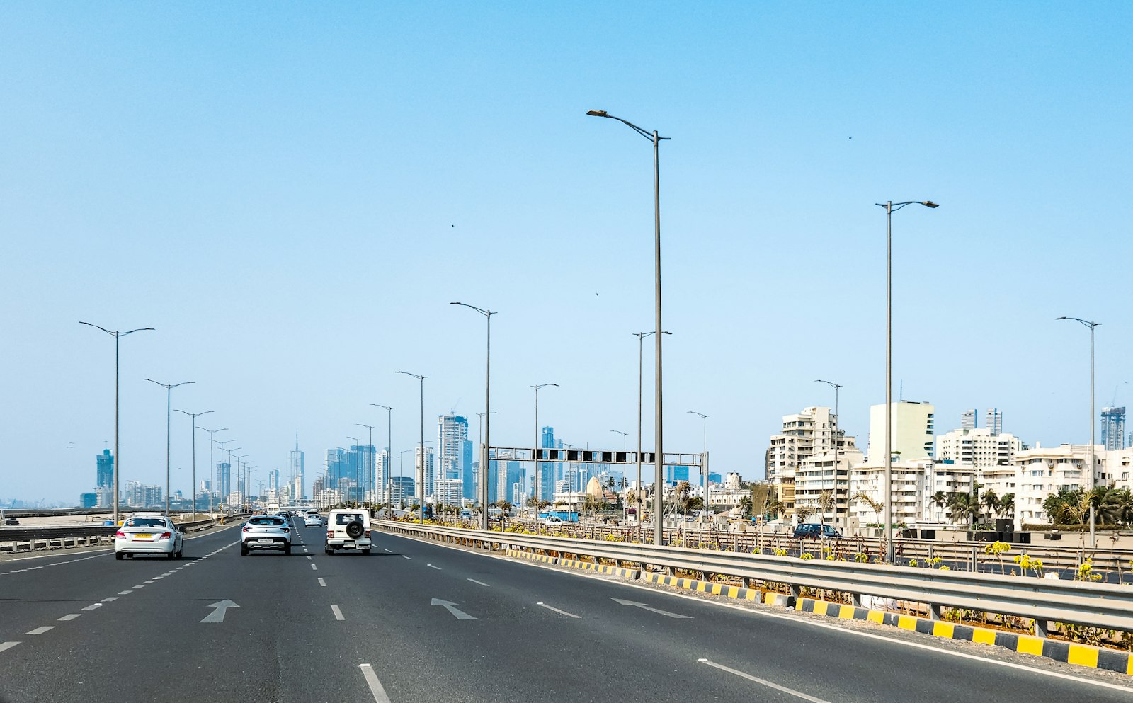 Cars travelling on a modern Indian expressway for out-city trips